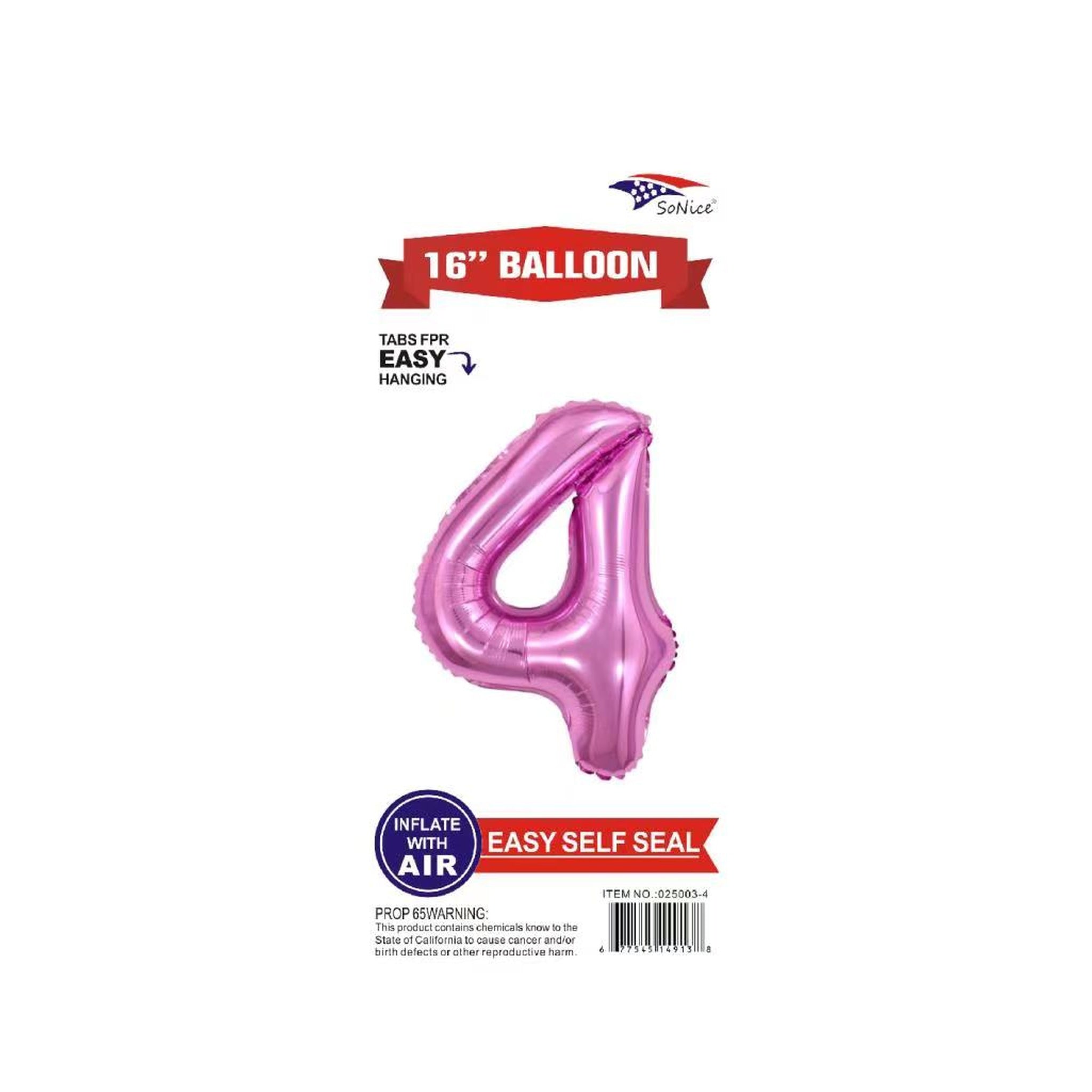16" Foil Balloon Pink #4.